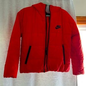 NIKE Puffer Jacket Red Size XS